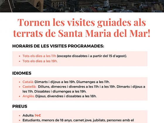 Aquest agost tornen les visites guiades als terrats de Santa Maria del Mar
