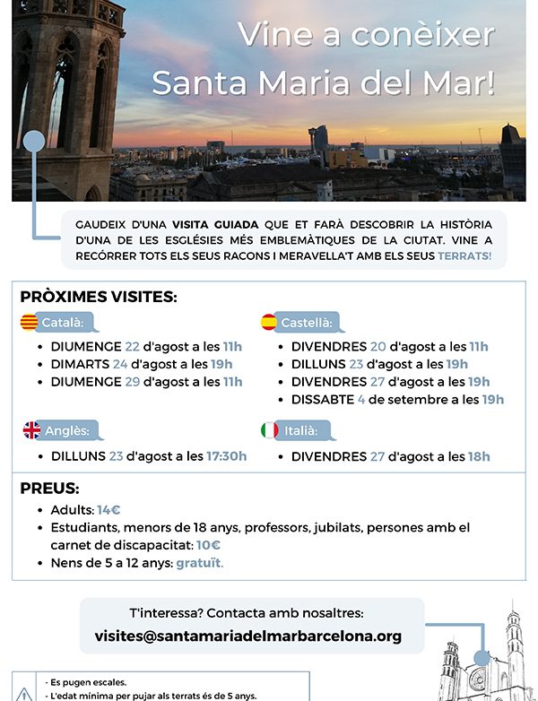 Horaris de visita als terrats per a la darrera setmana d’agost