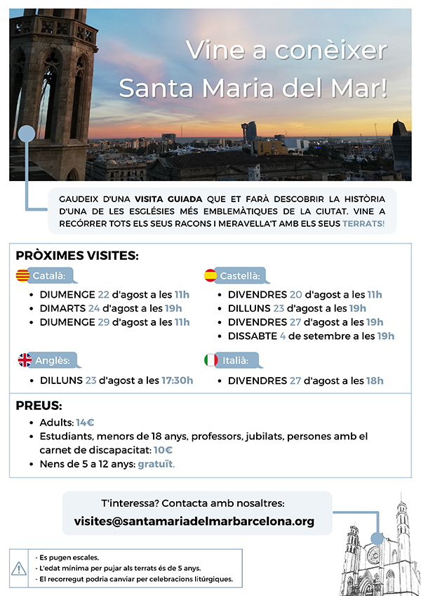 Horaris de visita als terrats per a la darrera setmana d’agost