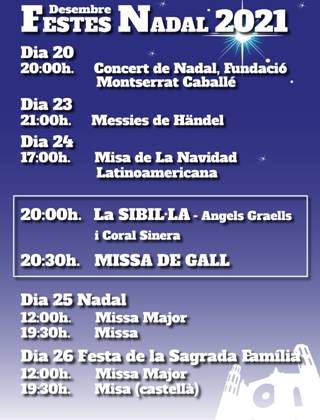 Horaris de Nadal 2021