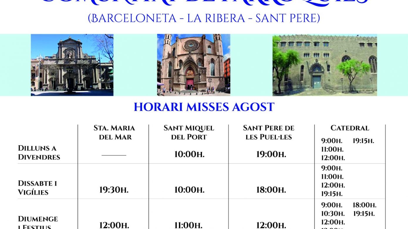 Horaris d'agost de 2023