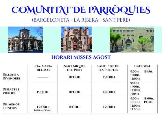 Horaris d'agost de 2023