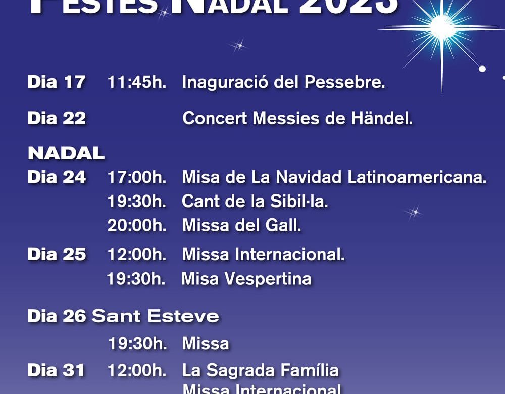 Horaris de Nadal 2023