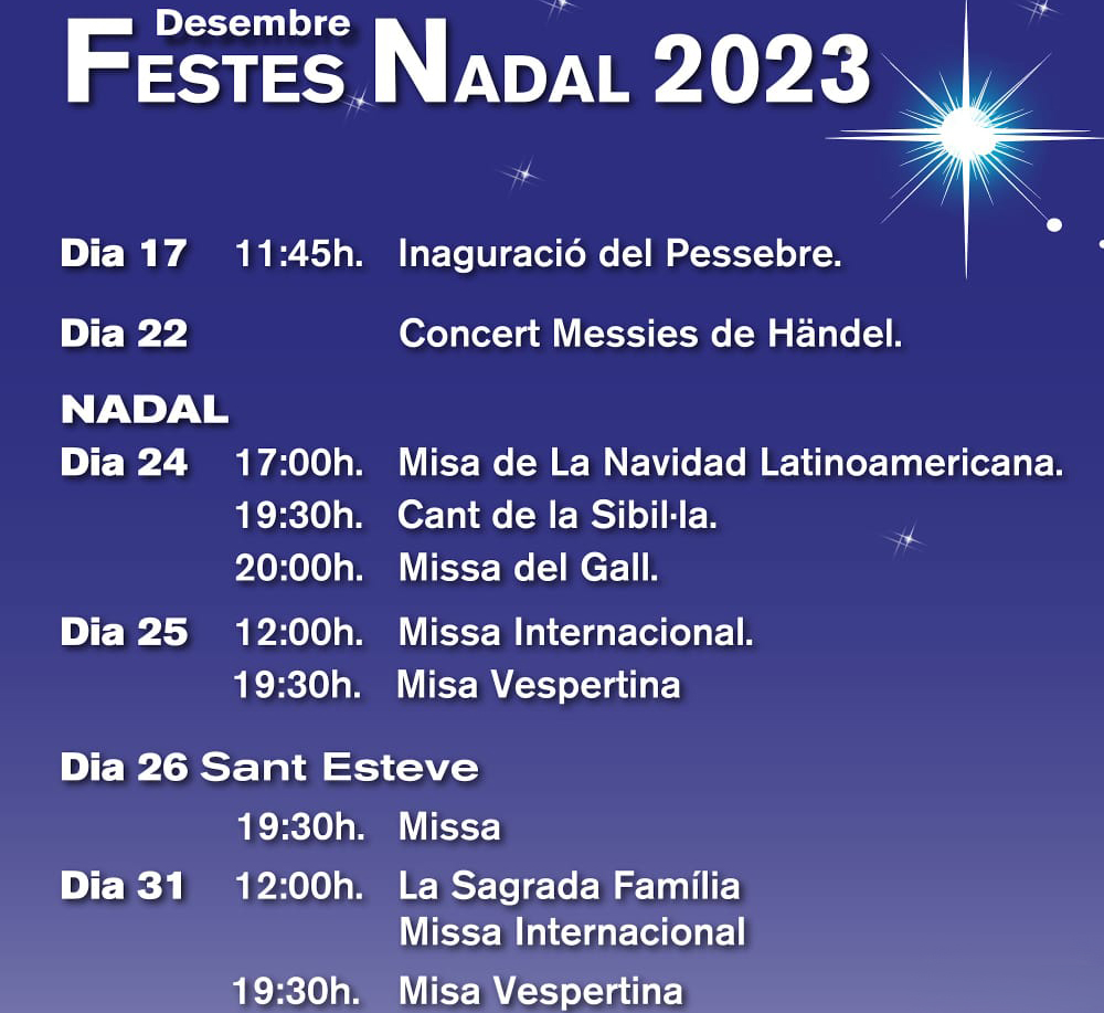 Horaris de Nadal 2023