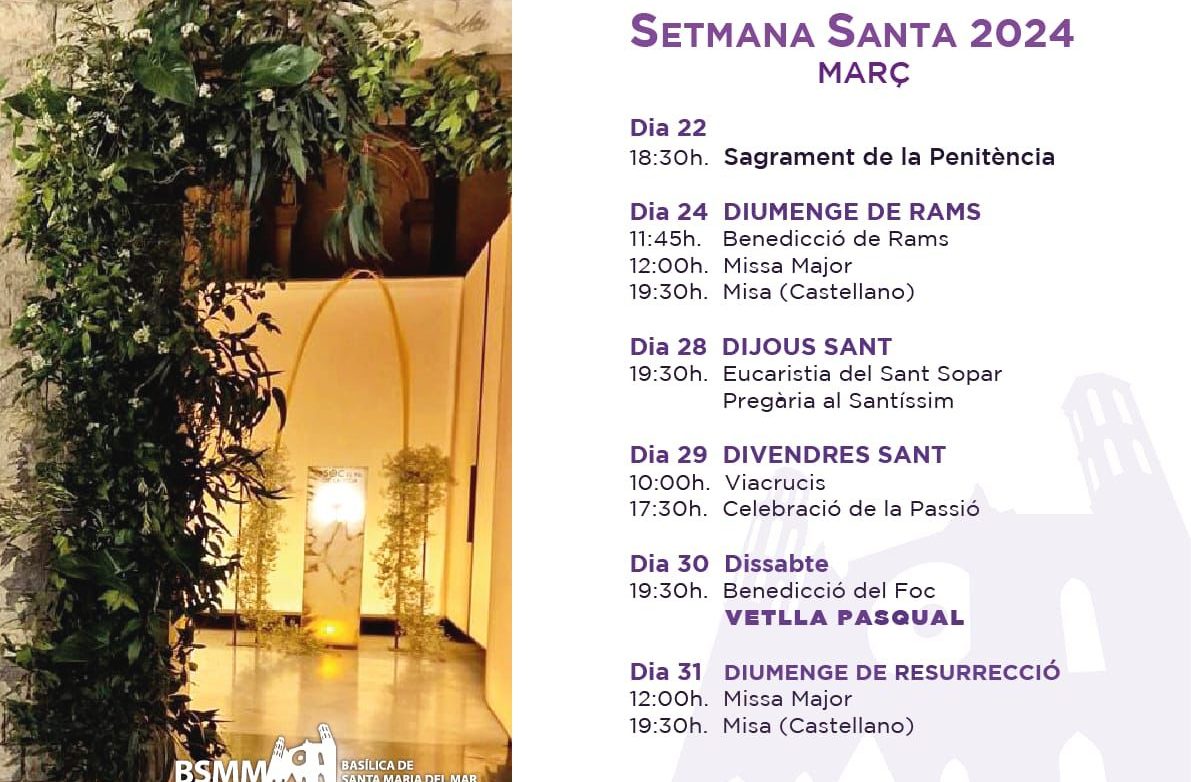 Horaris de Setmana Santa 2024