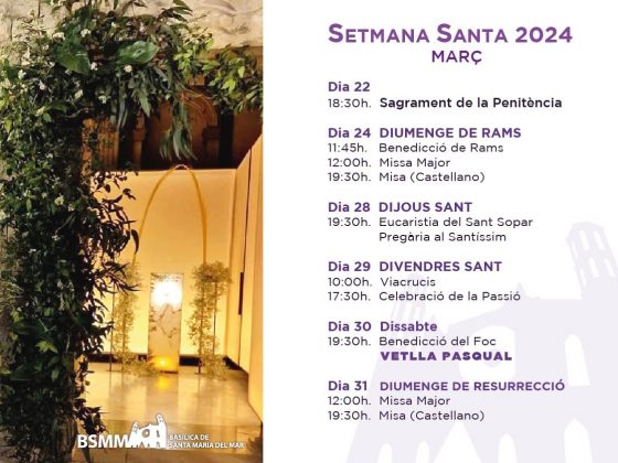 Horaris de Setmana Santa 2024