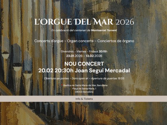 Nou concert al Cicle de concerts "L'Orgue del Mar" de 2026
